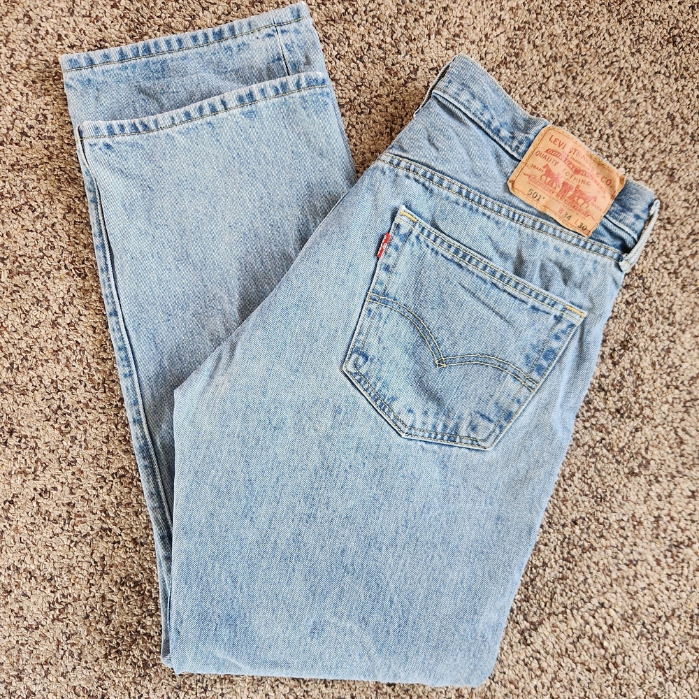 Levi's 501 Button Fly Straight Leg Jeans  34x30